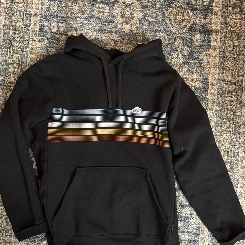 Black Striped Patagonia Hoodie